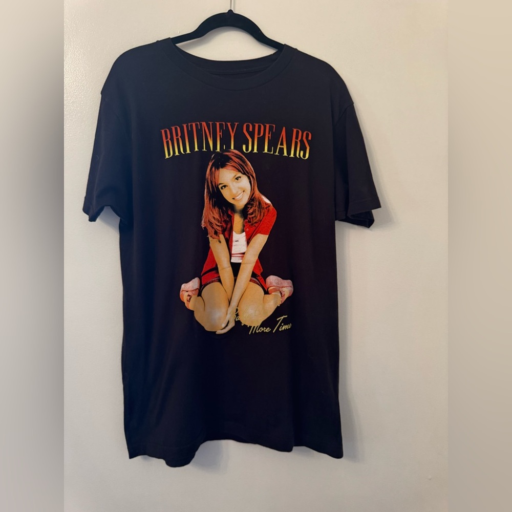 Black Graphic T-Shirt with Red‎ and White Accents